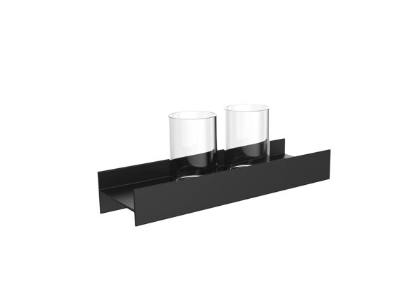 Emco aura double glass holder, black matt, 852513400