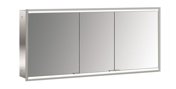 Emco prime 2 facelift illuminated mirror cabinet, 1400 mm, 3 doors, concealed model, 9497