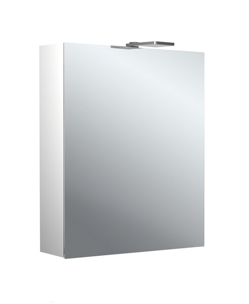 Emco pure 2 Style LED illuminated mirror cabinet with top spotlights, 1 door hinges changeable, 600x711x153mm, 979705301