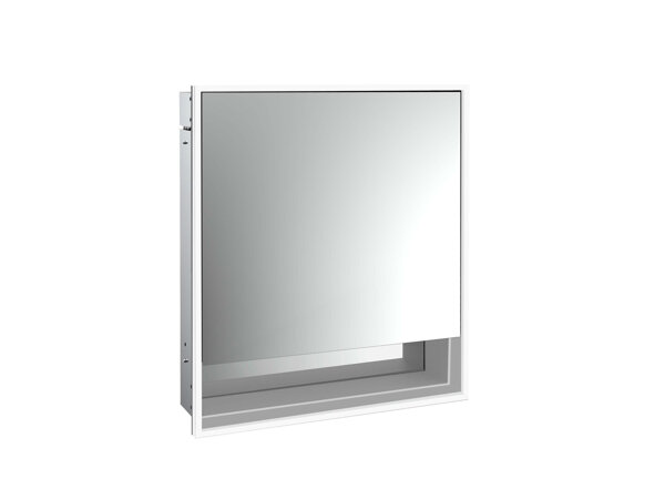 Emco loft Lichtspiegelschrank mit Unterfach, 600 mm, Unterputzmodell, aluminium/spiegel, 9798052