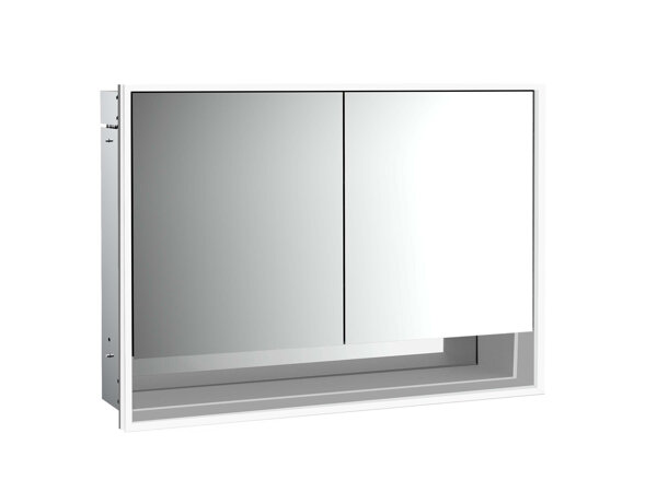 Emco loft Lichtspiegelschrank mit Unterfach, 1000mm, 2 Türen, Unterputzmodell, aluminium/spiegel, 9...