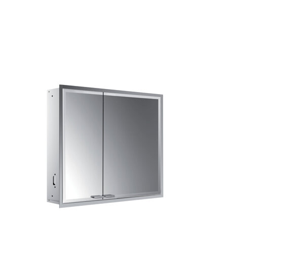 Emco prestige 2 illuminated mirror cabinet, flush-mounted model, 815mm, wide right door