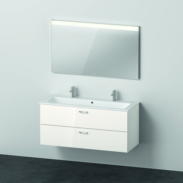 Duravit Xbase, wall-mounted furniture set, with LED mirror, washbasin and vanity unit, width 1200 mm...